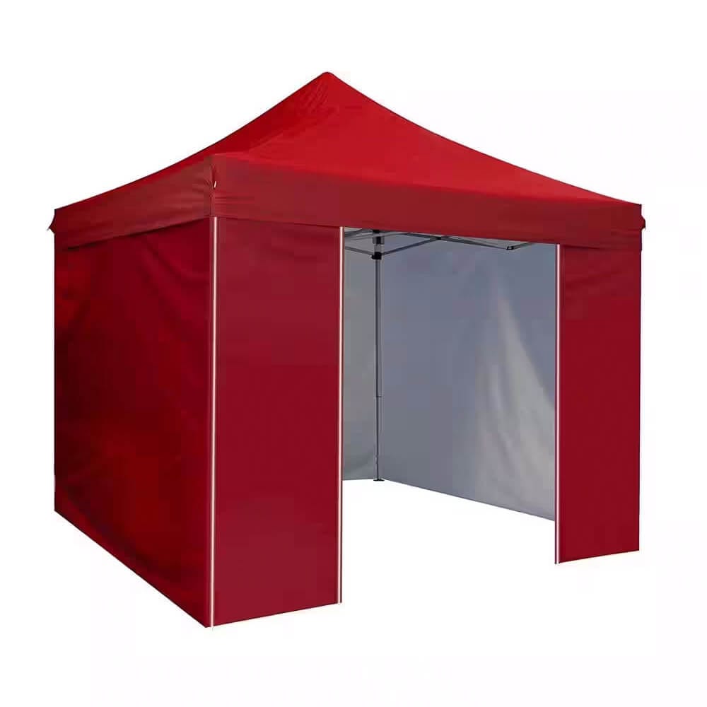 10' x 10' Pop-Up Canopy Tent with 4 Sidewalls, Red