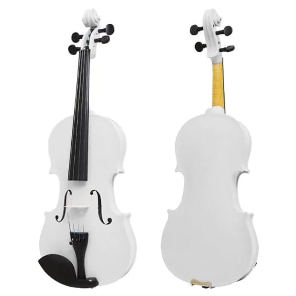 Mendini 16" Solid Wood Viola, White