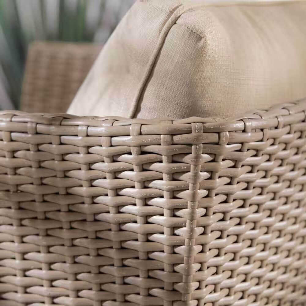 StyleWell Oakshire 2-Piece Resin Wicker Deep Seat Patio Chairs, Tan