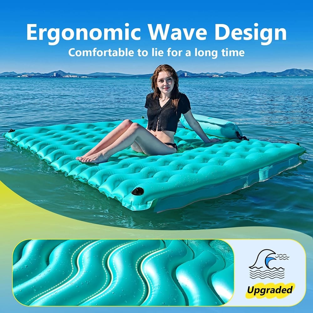 Sunrio 72" x 72" Inflatable Floating Mat, Green