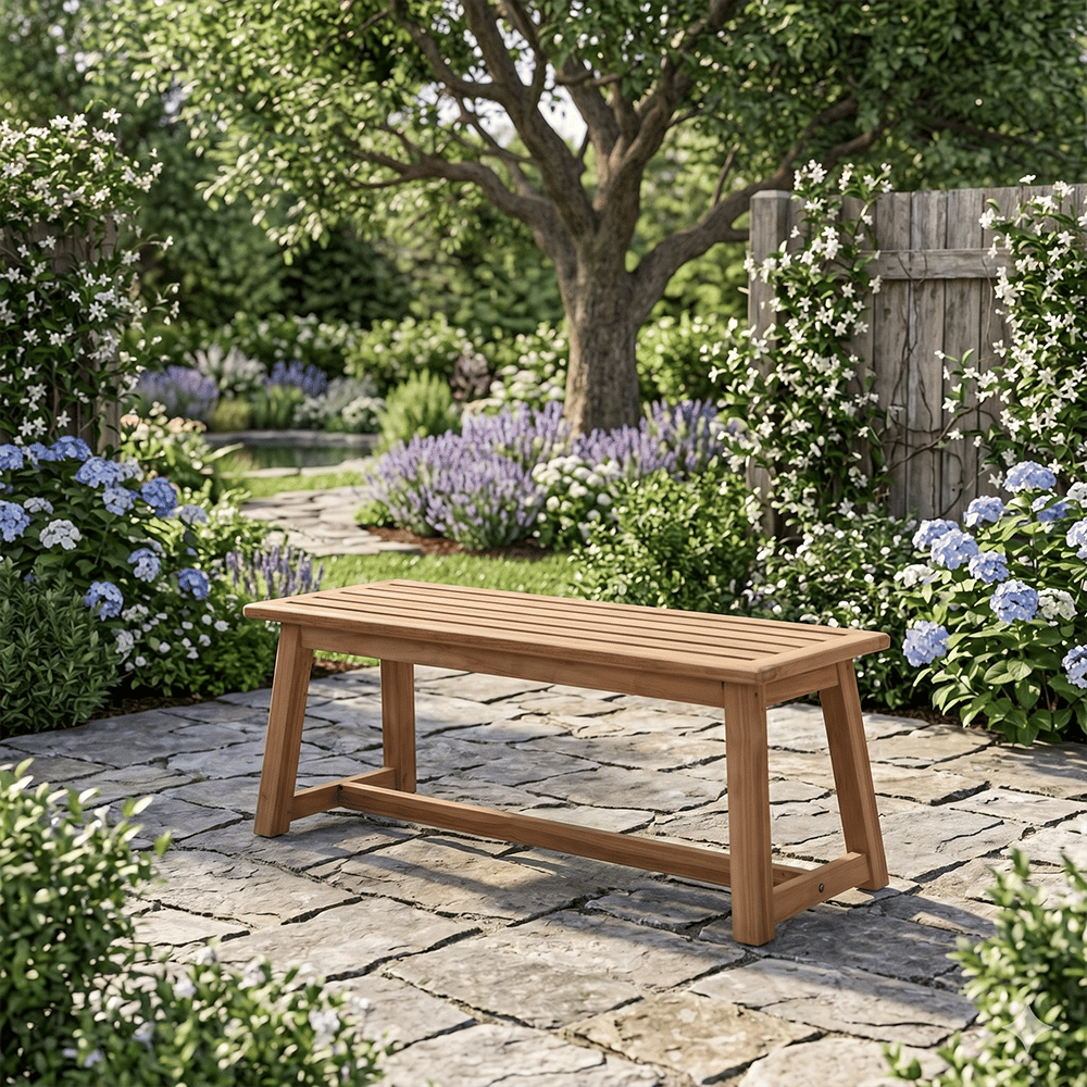 Backless Teak Bench