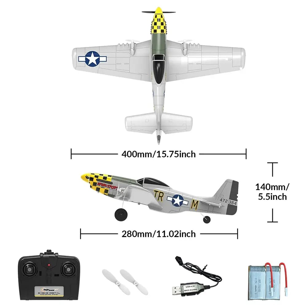 Top Race P-51 Mustang Remote Control Plane