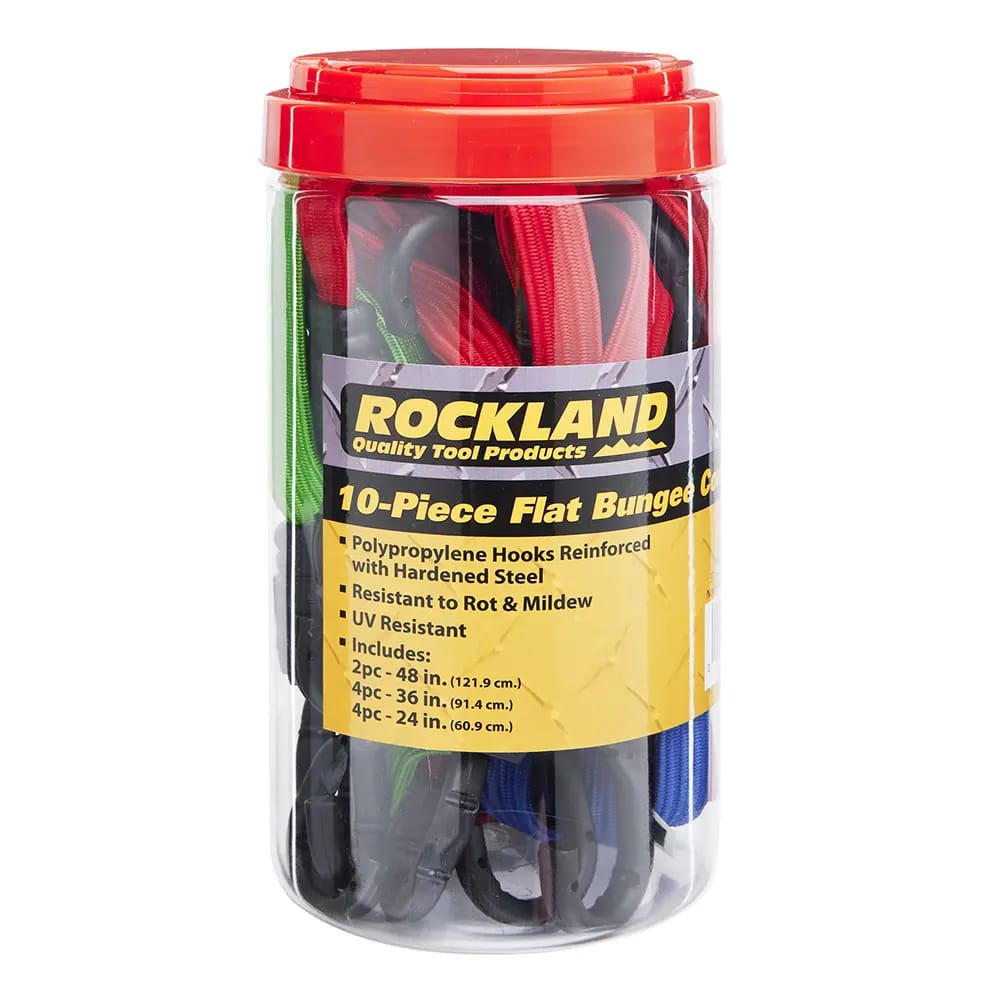 Rockland Flat Bungee Cords, 10 pc.