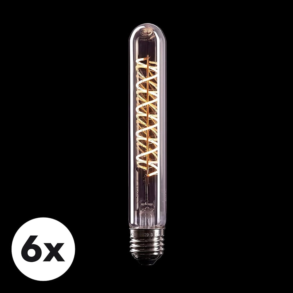 CROWN LED Smoky Edison Flute 4 Watt Light Bulbs, 6 Pack