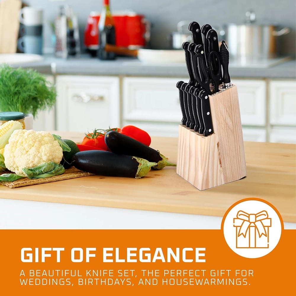Bruntmor 15-Piece Cooking Knife Set