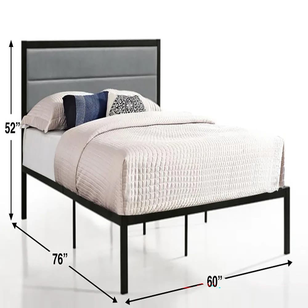 Belle Isle Furniture Highland Metal Platform Bed , Full, Gray/Black