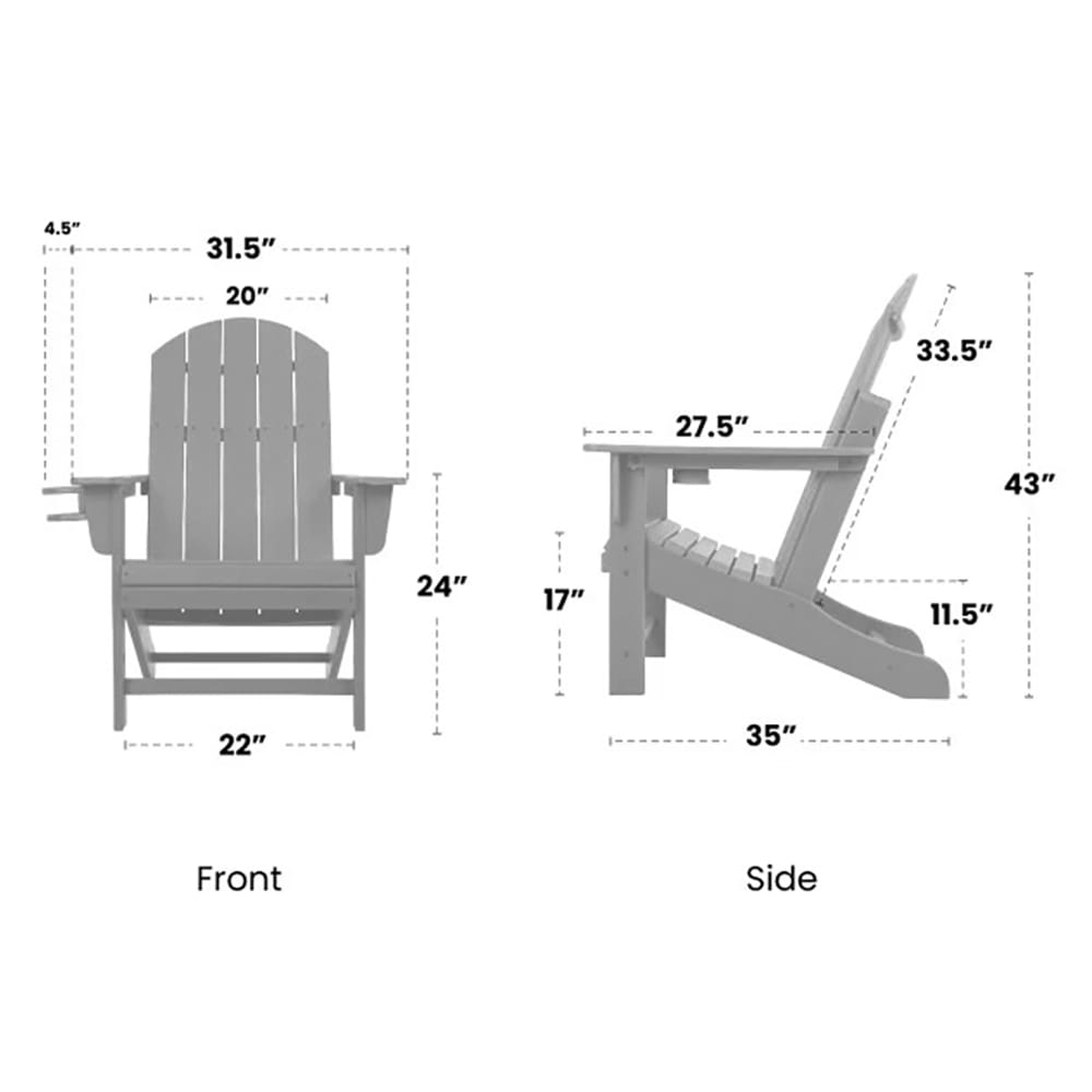 Durapatio Heavy Duty Adirondack Chair, White
