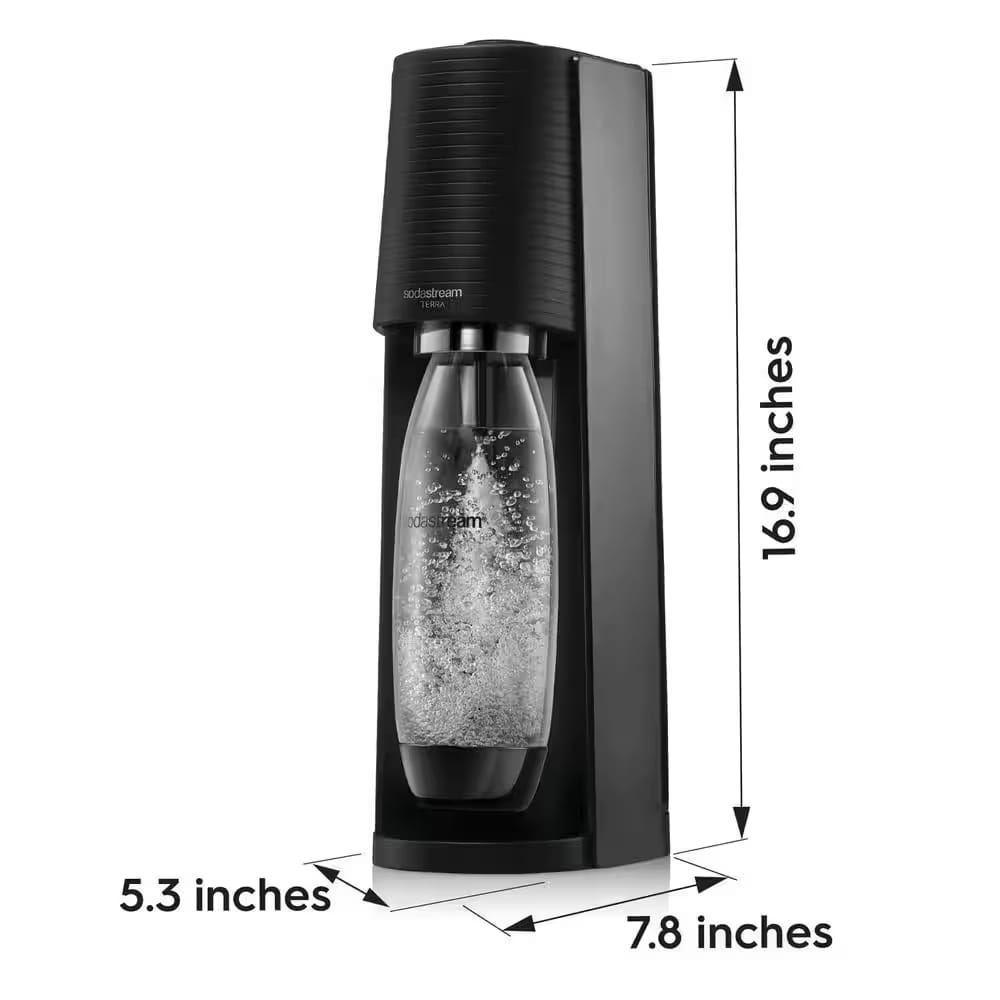 SodaStream Terra Soda Machine and Sparkling Water Maker Kit, Black