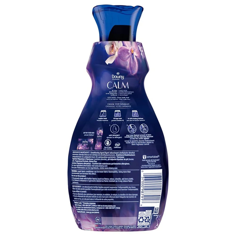 Downy Infusions Calm Lavender & Vanilla Bean Liquid Fabric Softener, 32 oz