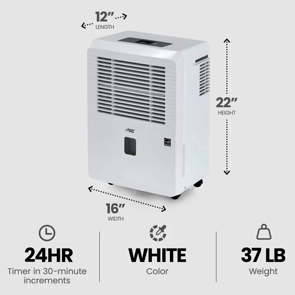 Arctic King 20 Pint Dehumidifier, White (Factory Refurbished)