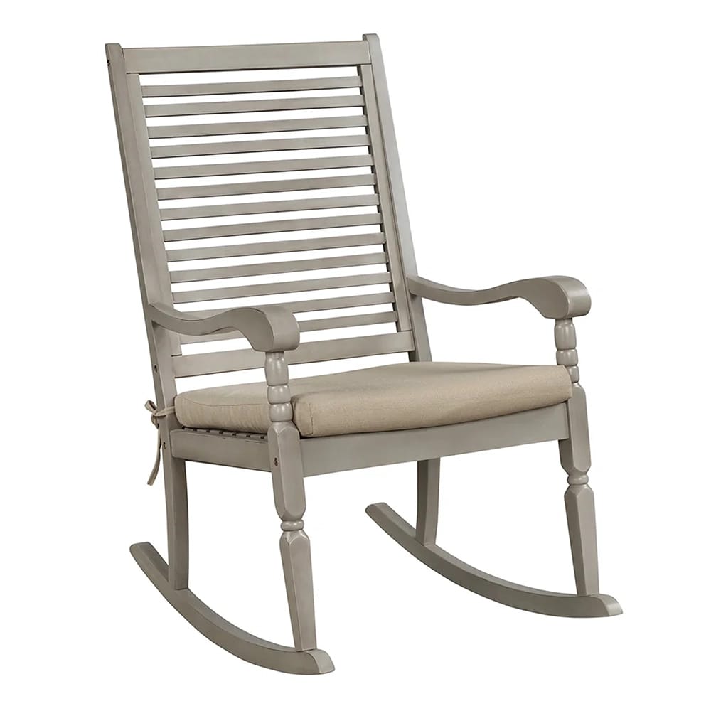 Smart Living Hardwood Rocking Chair, Gray