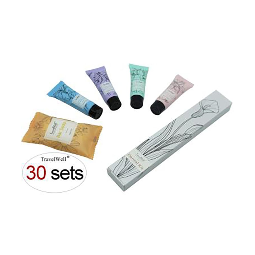 TravelWell Travel Size Toiletries Bulk Set, 30 Sets, 180 Pieces