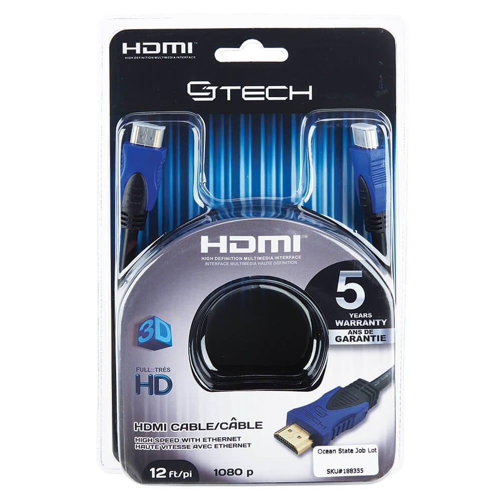 CJ Tech HDMI Cable, 12'