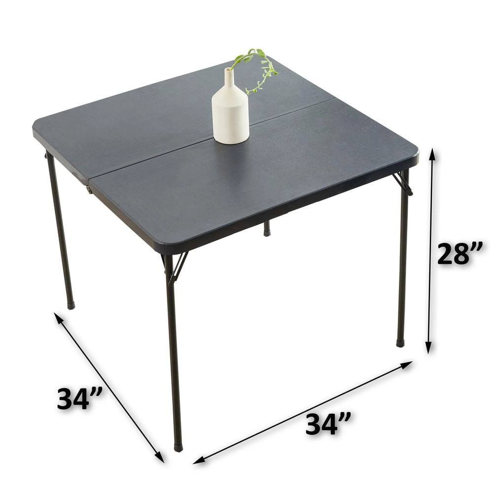 5-Piece Portable Folding Outdoor Dining Set with 4 Chairs and 1 Table, Black