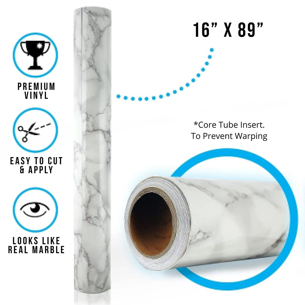 Craftopia Adhesive Vinyl Roll, Marble, 3 Pack