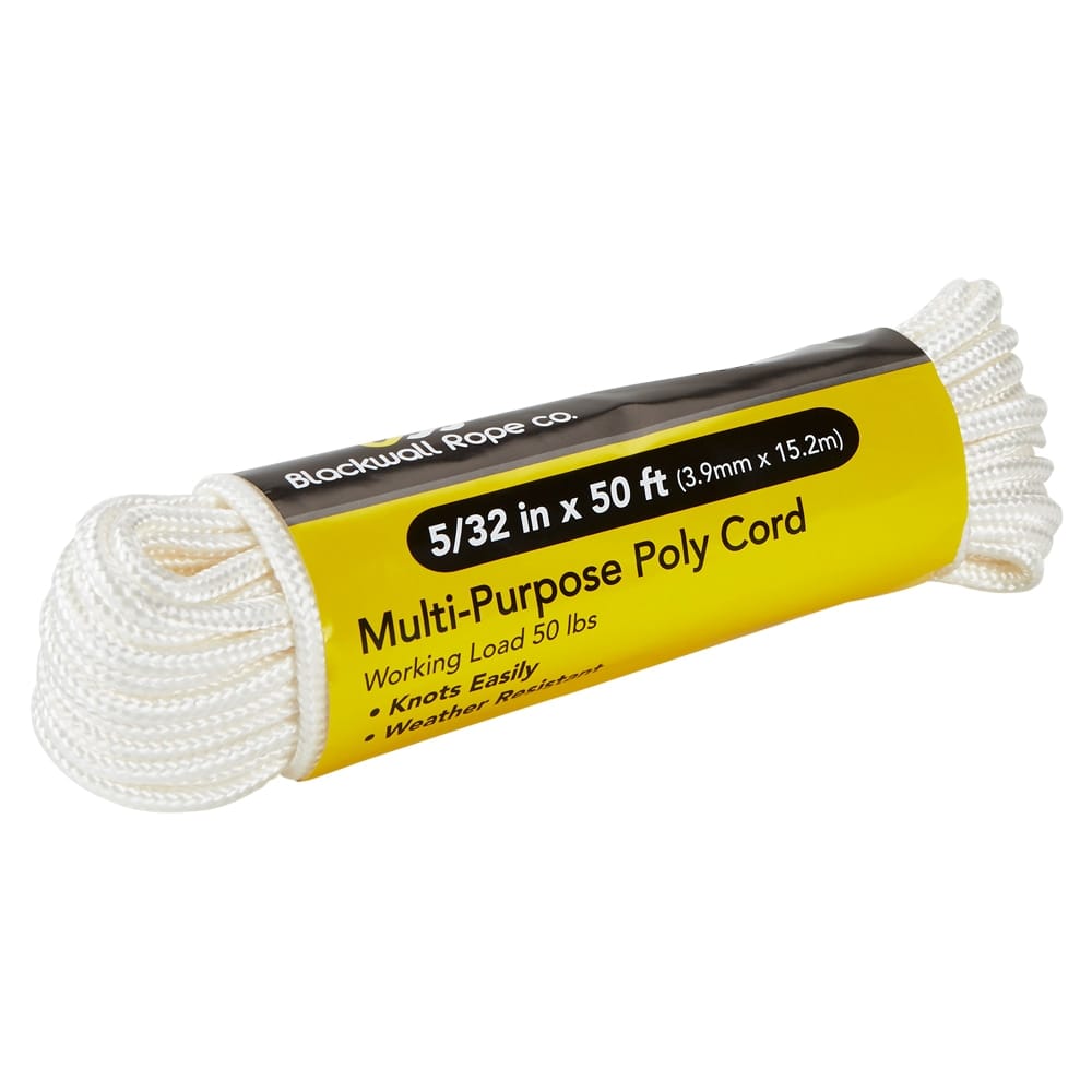 Blackwall Rope Co. 5/32" Multi-Purpose Poly Cord, 50'