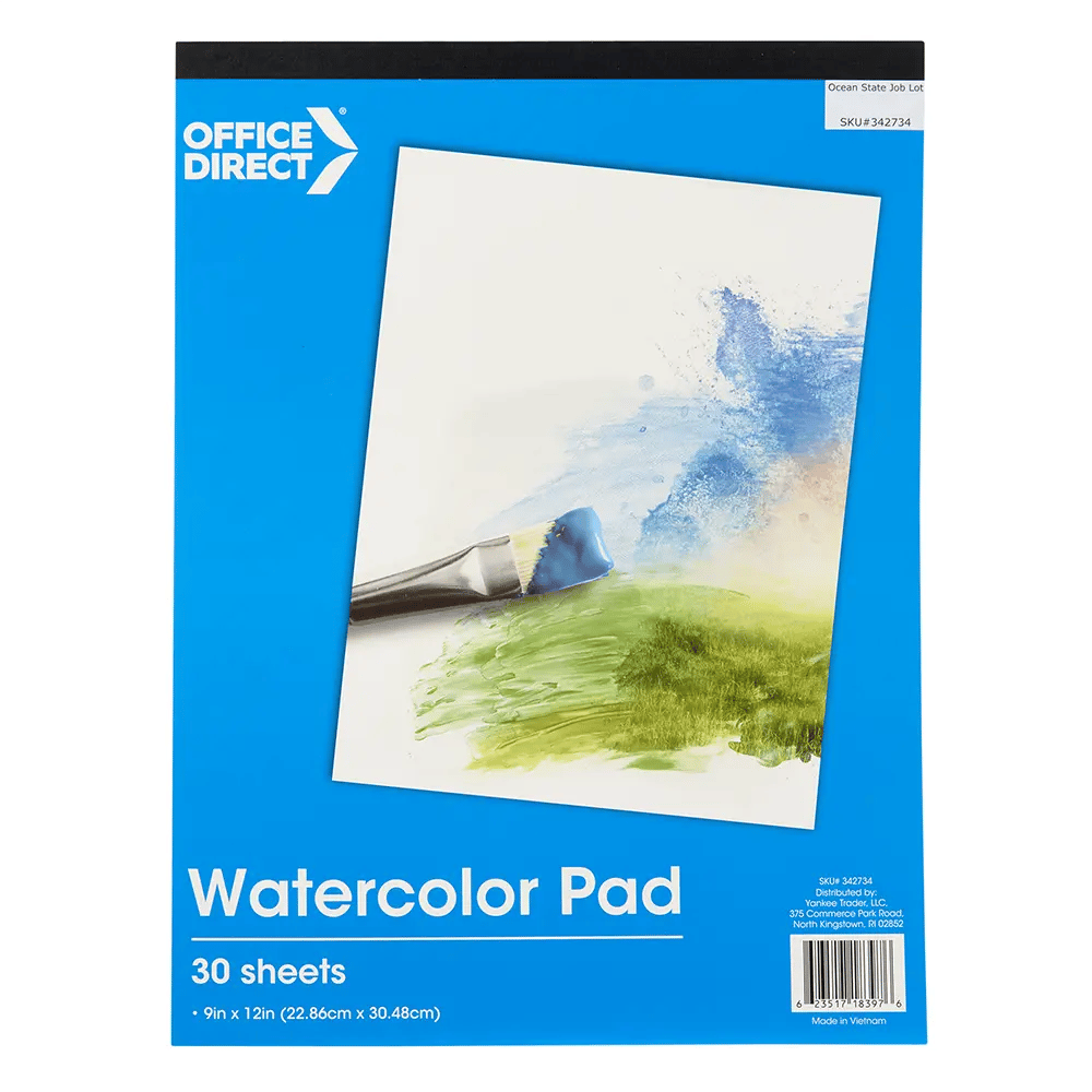 Office Direct Watercolor Pad, 30 Sheets, 9" x 12"