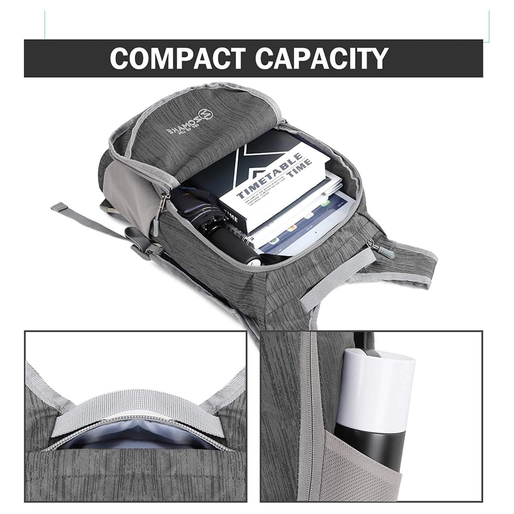 ZOMAKE Ultra Lightweight Packable Backpack, 18L, Medium Gray