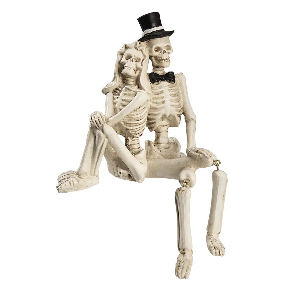 Resin Skeleton Couple with Dangle Legs