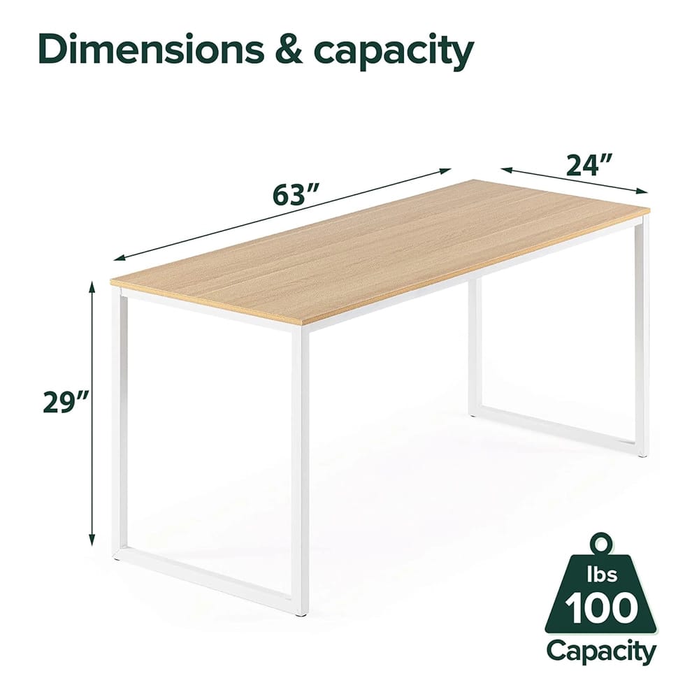 Zinus 63" Computer Desk, Natural/White