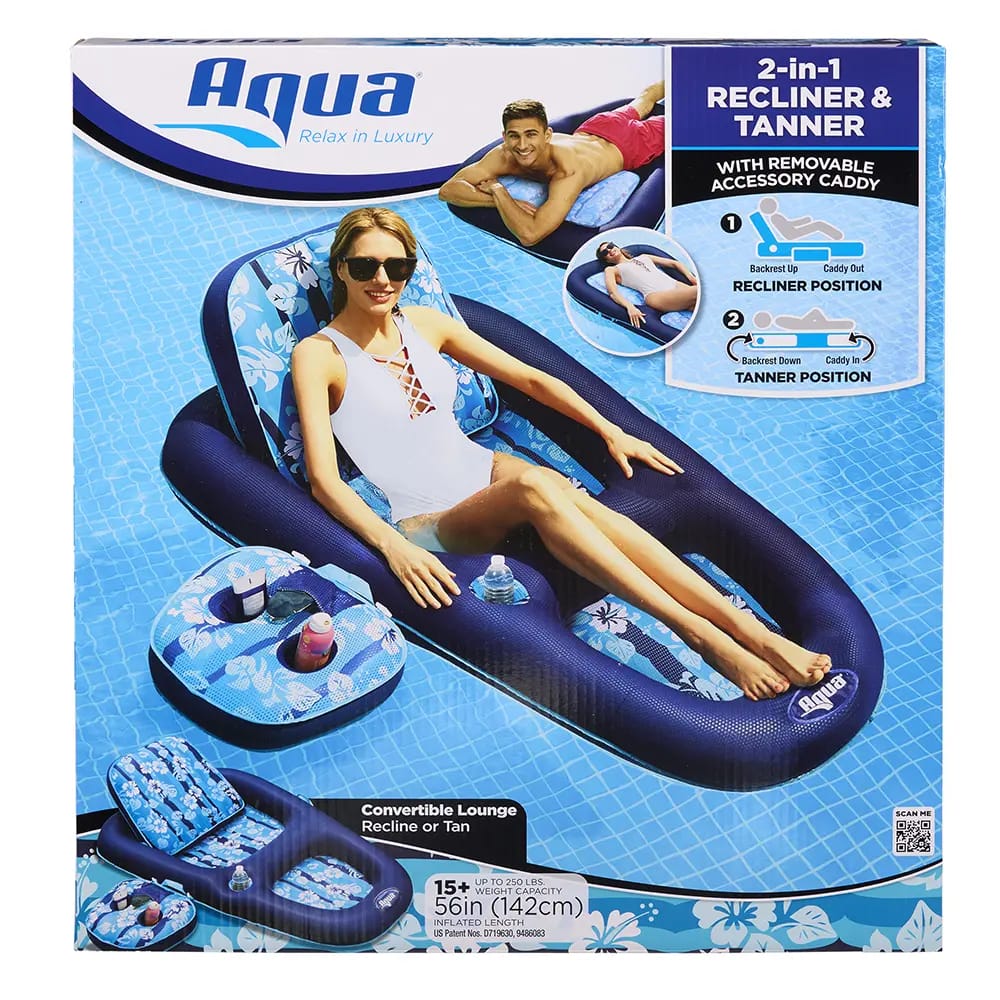 Aqua Recliner/Tanner w/Caddy