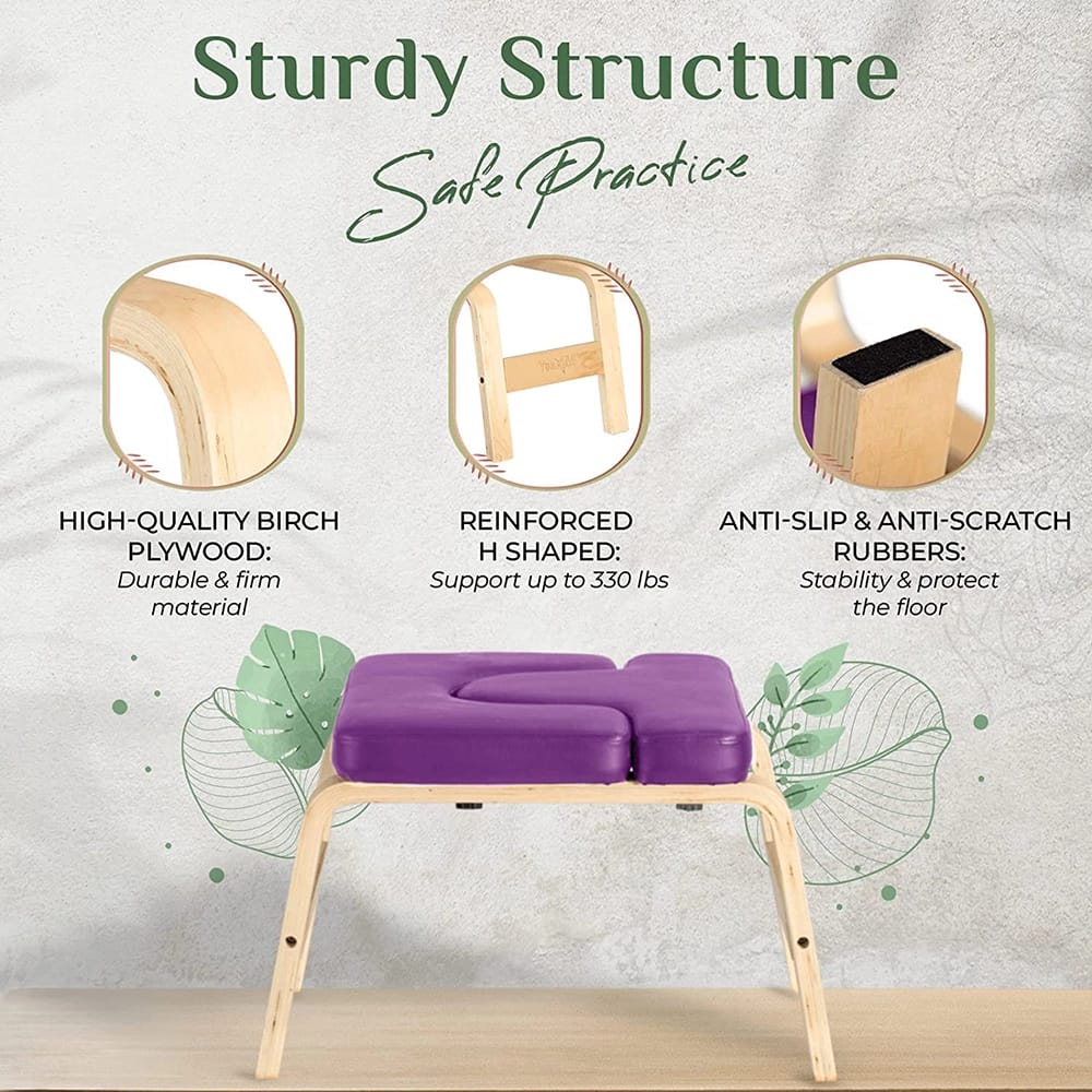 Yes4All Wooden Yoga Stool, Violet