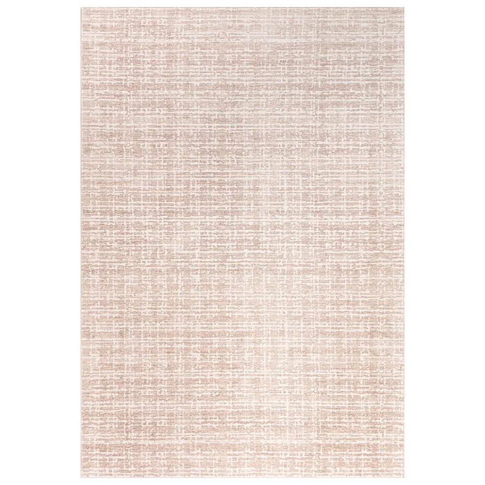 Hazel Collection 9' x 12' Grid Area Rug, Beige & Ivory