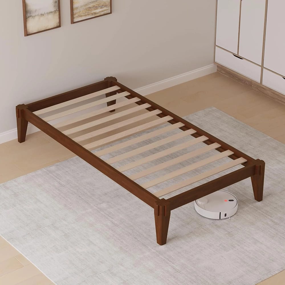 Bme Chalipa Twin Wood Bed Frame, Walnut