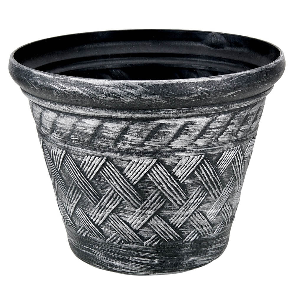 Basket Weave 11.25" Resin Planter