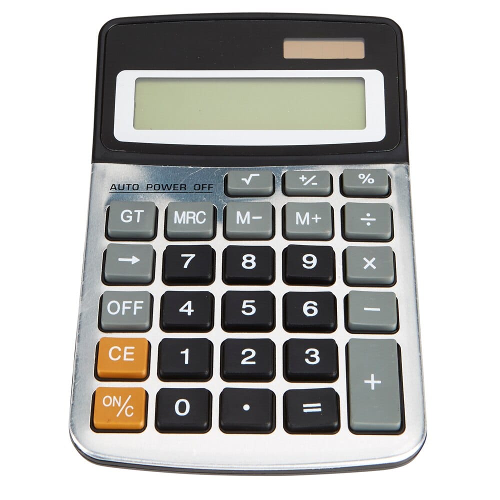 School Supplies Solar Powered 12-Digit Desktop Calculator with Battery Back-Up