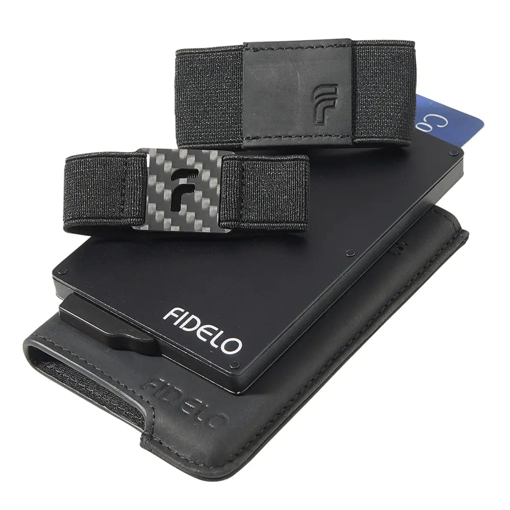 Fidelo RFID Blocking Minimalist Wallet, Black