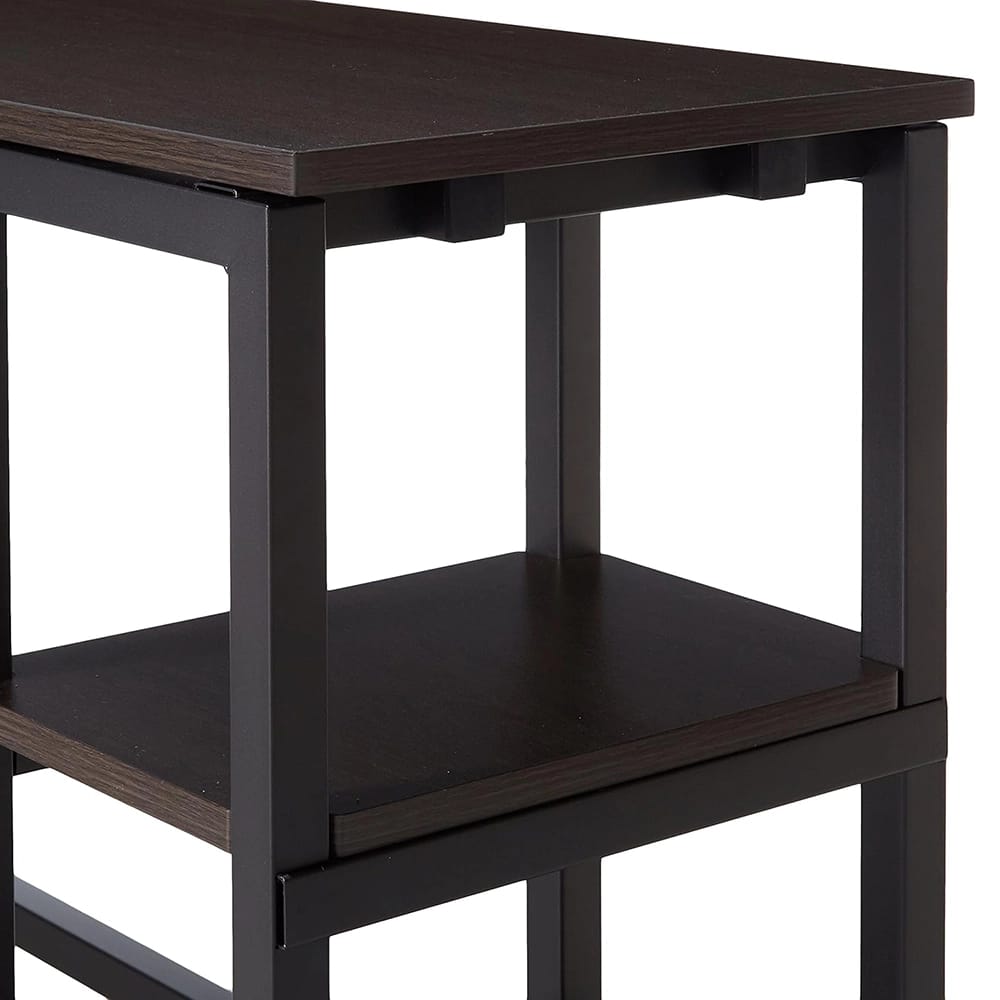 Zinus Luke L-Shaped Desk with Shelves, Espresso