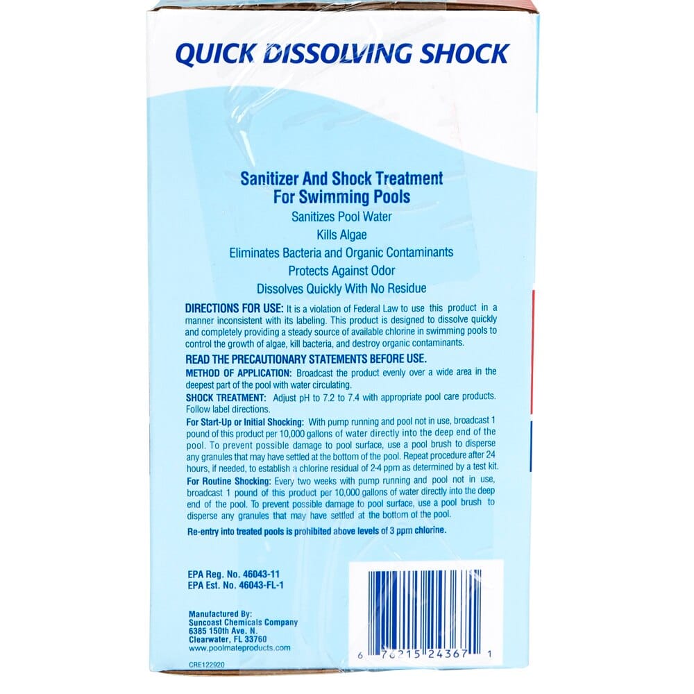 Pool Mate Quick Dissolving Pool Shock, 5 Pack