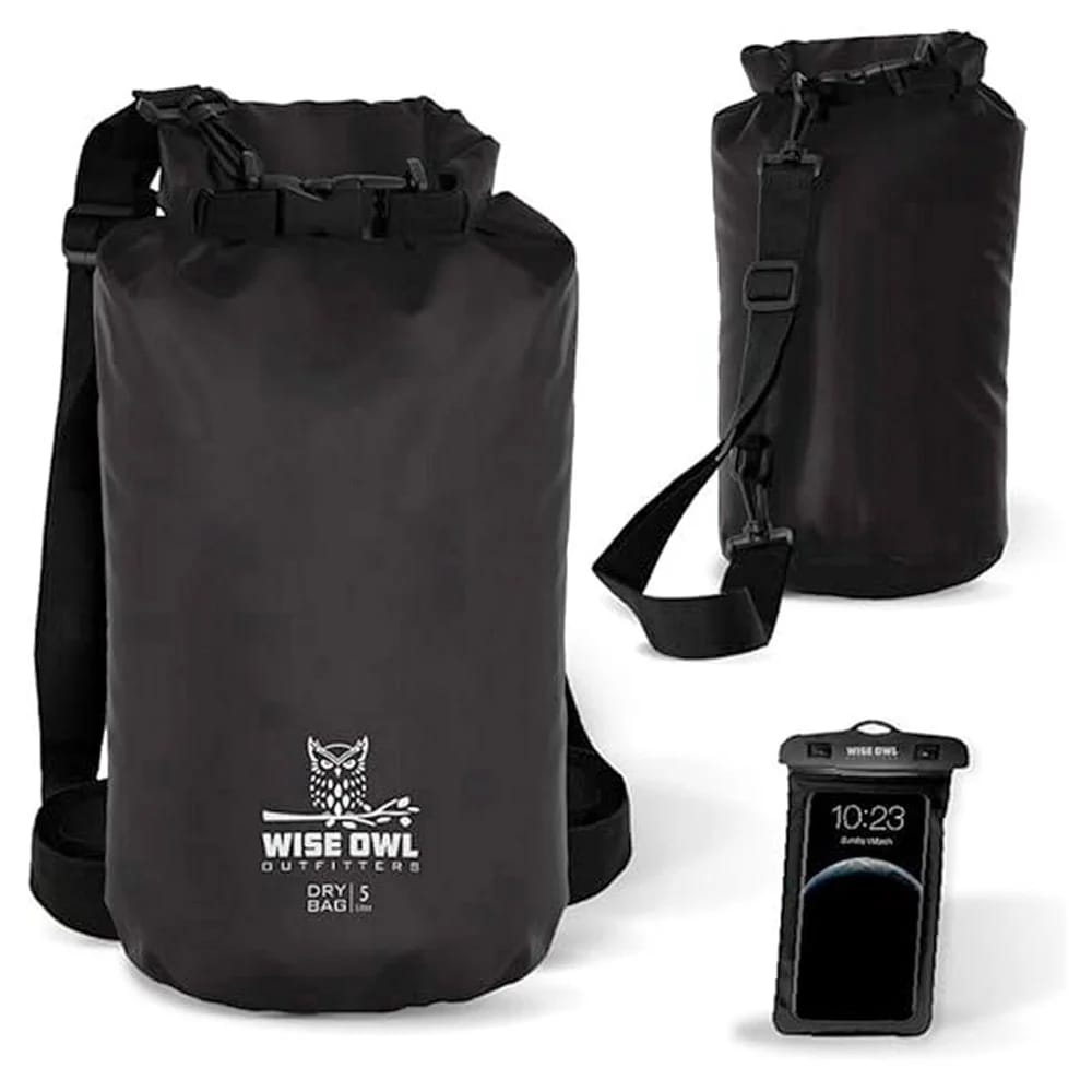 Wise Owl Outfitters Waterproof Dry Bag Backpack, Black, 5L