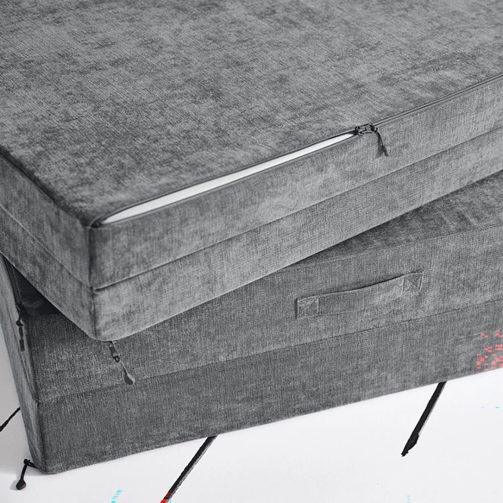 Yourigami Folding Convertible Play Couch, Fossil Gray