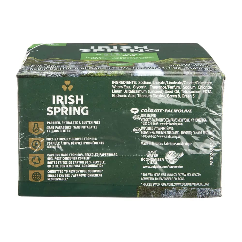 Irish Spring Original Clean Bar Soap, 3 Count