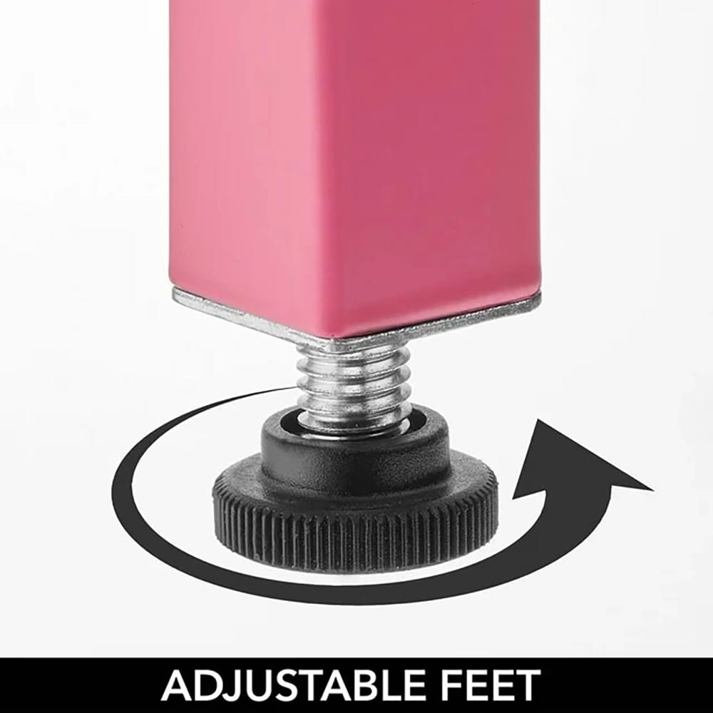 mDesign Modern Folding 3-Tier Steel Shelf, Pink