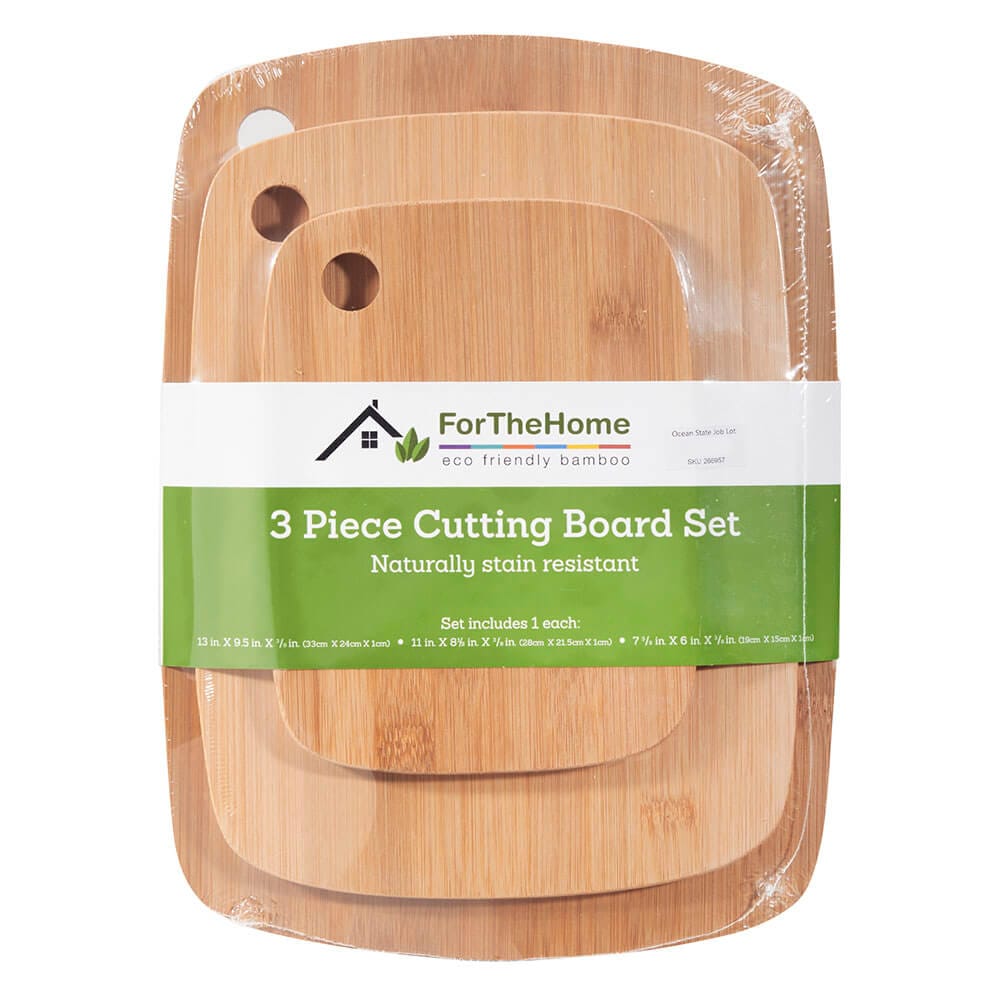 For The Home Bamboo Cutting Board Set, 3 Piece