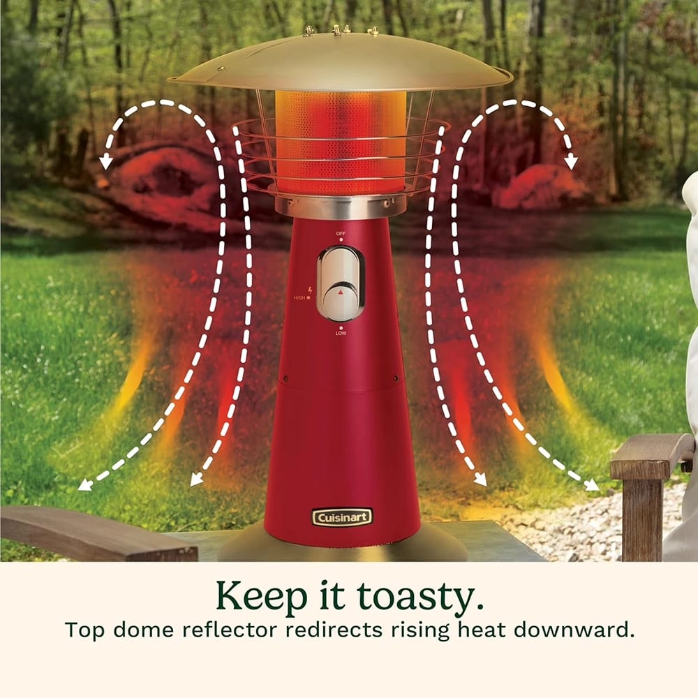 Cuisinart Portable Tabletop Patio Heater, Red, 11,000 BTU