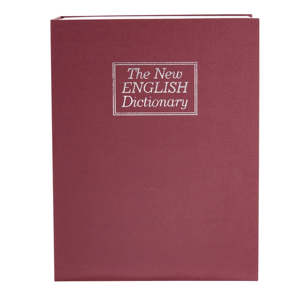 Dictionary Book Safe Box with Key Lock, Red