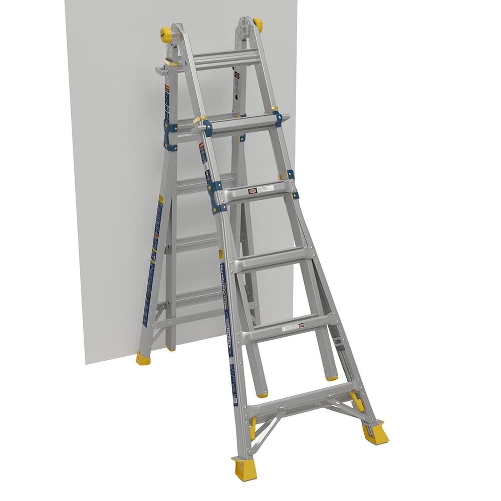 Werner 22' Reach Aluminum 5-in-1 Multi Position Pro Ladder with Built-in Leveling