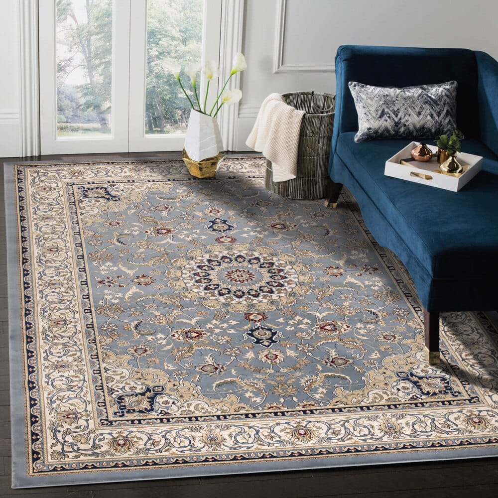 Newbury Area Rug, 10'10" x 15', Jamila Blue/Ivory