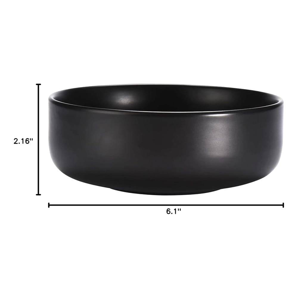 Bruntmor Large Ceramic Bowls, Black, Set of 4