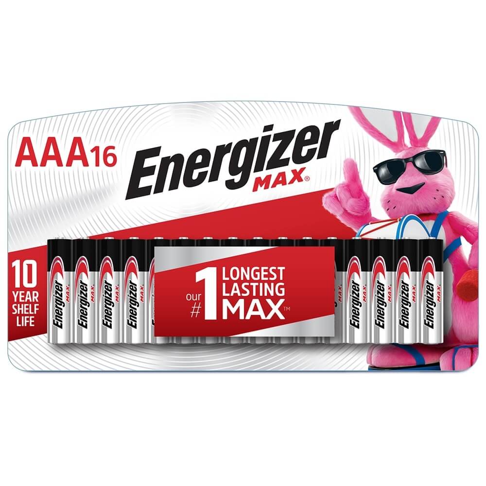 Energizer Max + Alkaline AAA Batteries, 16 Count