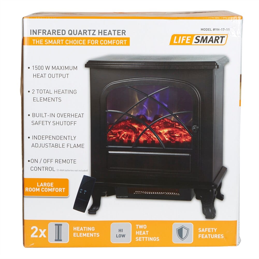 Lifesmart Infrared Electric Fireplace Stove Heater with Remote