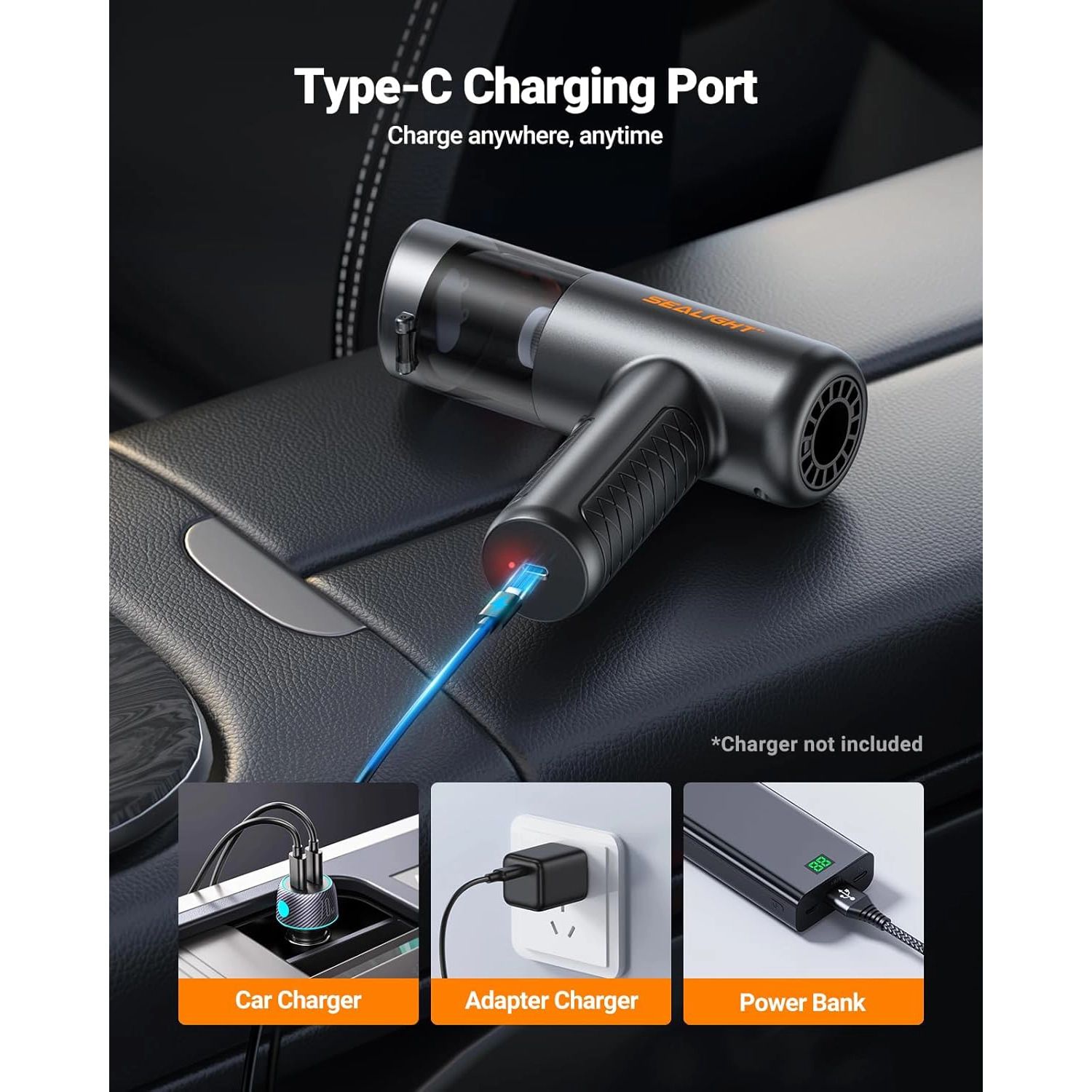 SEALIGHT Portable Cordless Car Vacuum