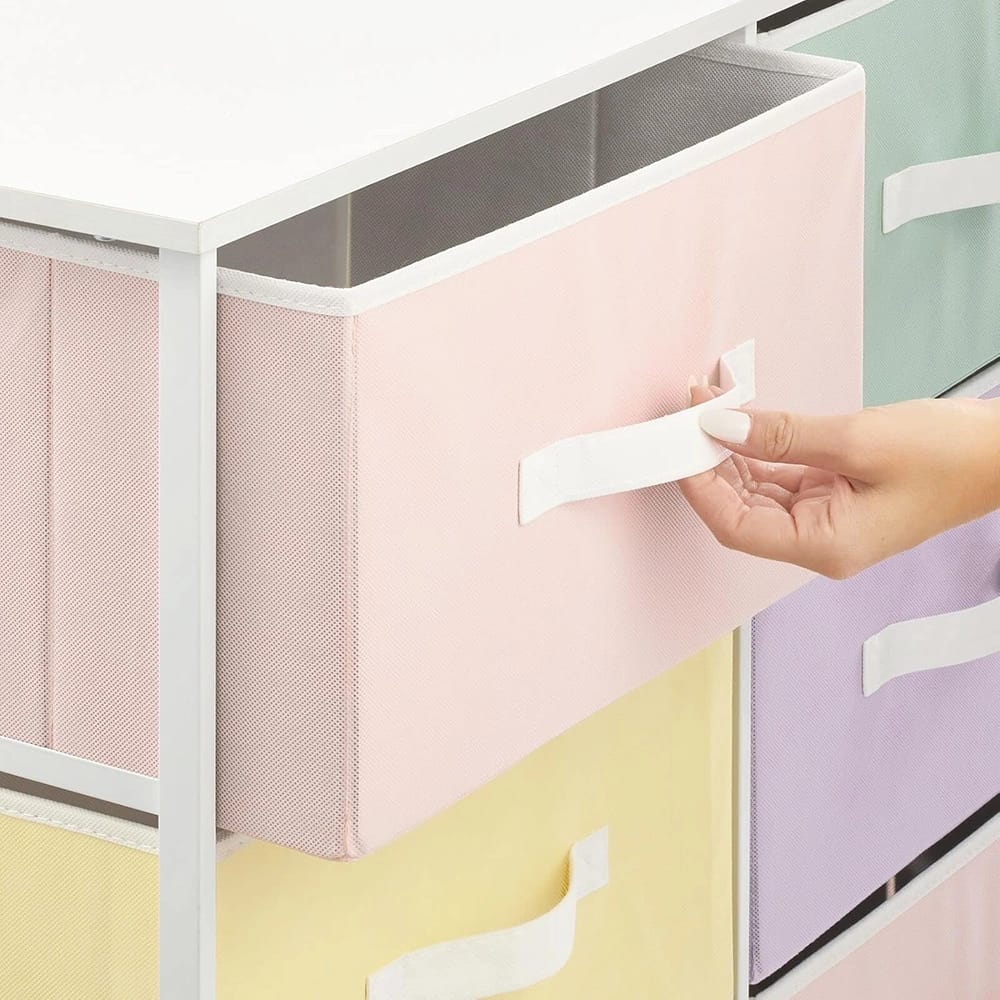 mDesign 8 Drawer Fabric Dresser, Multi-Color