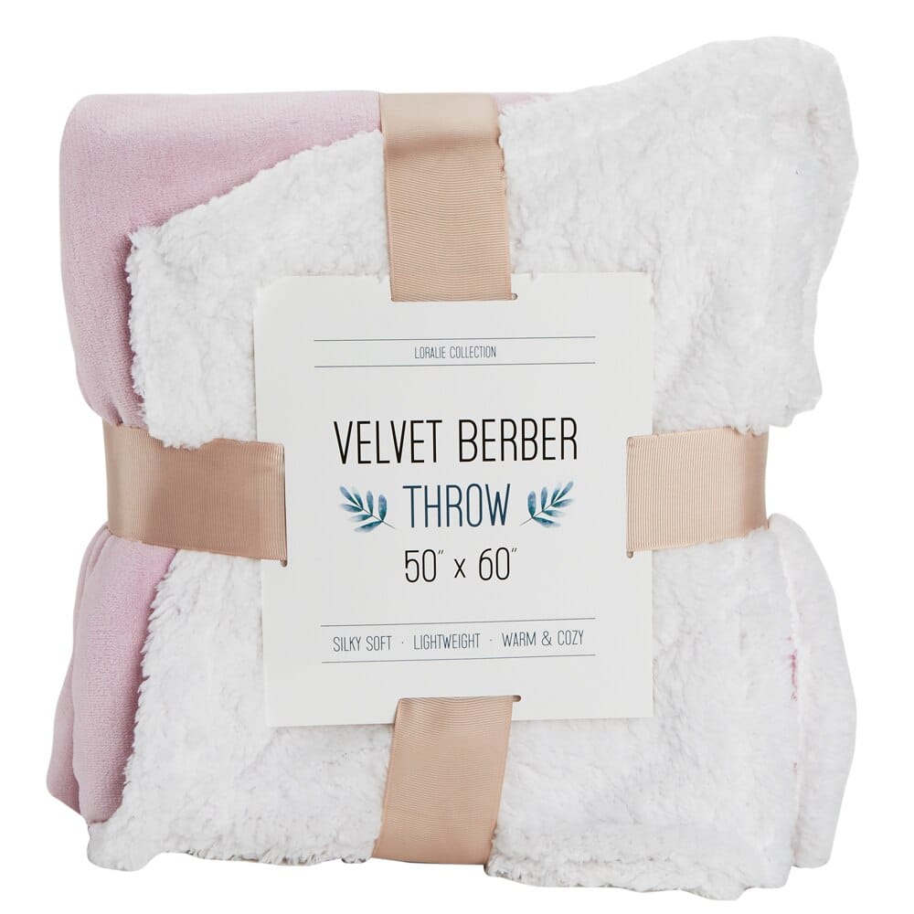 Velvet Berber Throw Blanket, 50" x 60"