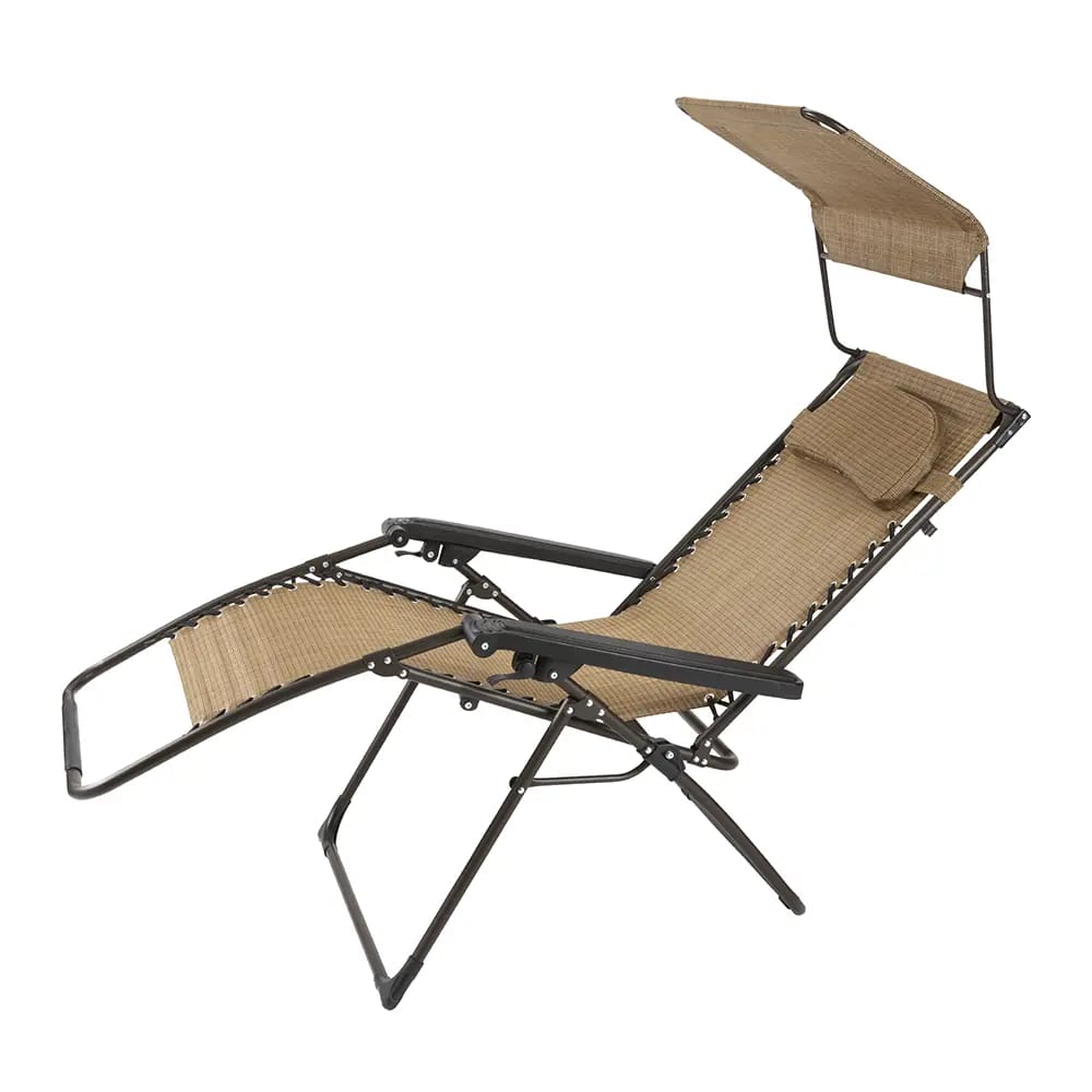 Oversized Zero Gravity Chair with Canopy, Tan