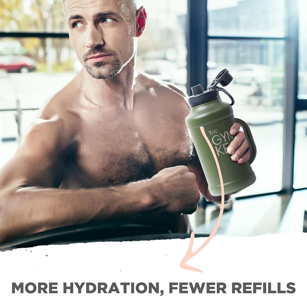 The Gym Keg 40 oz Insulated Water Bottle, Rainforest Green